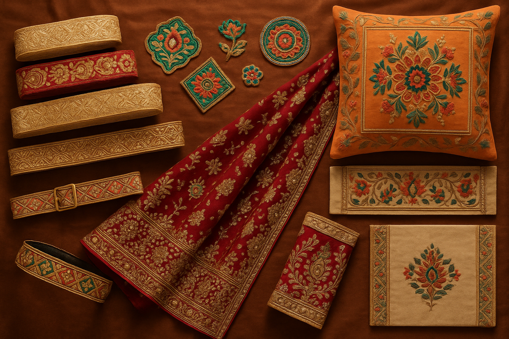 designer laces & borders, decorative patches, home décor, bridal dupattas, waist belts,


all in one 